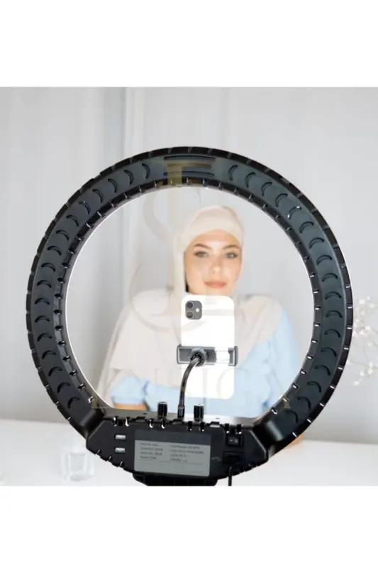 18 Dyumli Ring Chiroq Megalux Youtuber Makiyaj Go'zallik 5500k 48w Sartarosh Kit Sumka Va Pultli-18 DYUM - 4