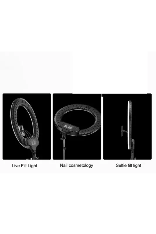 18 Inç Ring Light Megalux Youtuber Makyaj Güzellik 5500k 48w Kuaför Kit Çantalı Ve Kumandalı-18 İNÇ - 7