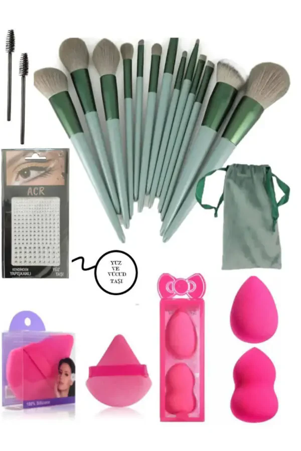 18 Piece Makeup Brush Set Makeup Sponge And Brush Set - 1
