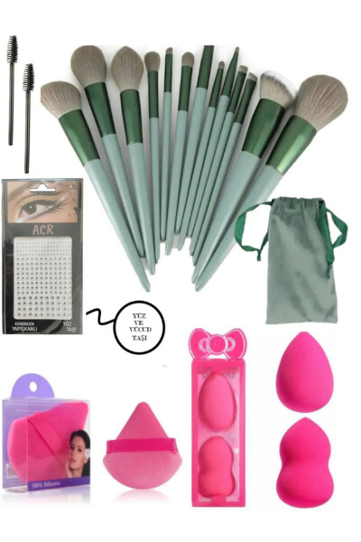 18 Piece Makeup Brush Set Makeup Sponge And Brush Set - ACARLAR TICARET