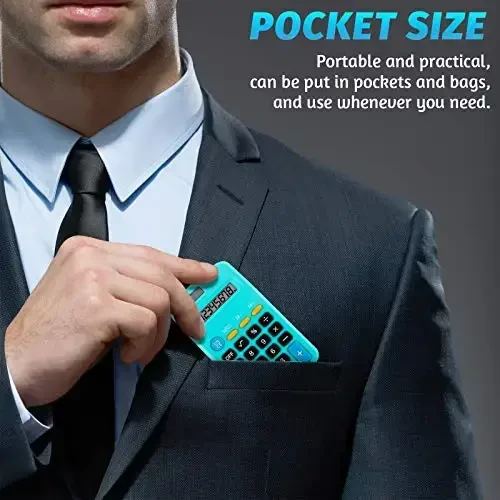 18 Pieces Operation Pocket Size Student Function Calculator Mini Colorful Basic Solar Battery Calculator Bulk for Student School Home Office Desktop Accounting Tools - 3