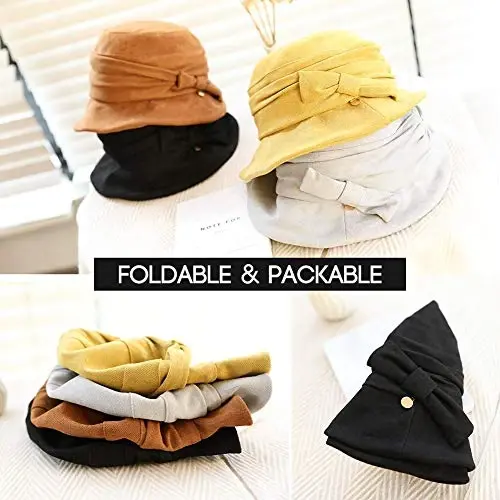 1920S Vintage Cloche Bucket Hat Packable Ladies Church Derby Party Fashion Floopy Winter 55-64CM - 3