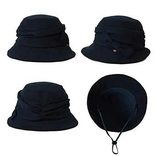 1920S Vintage Cloche Bucket Hat Packable Ladies Church Derby Party Fashion Floopy Winter 55-64CM - 4