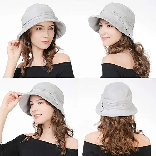 1920S Vintage Cloche Bucket Hat Packable Ladies Church Derby Party Fashion Floopy Winter 55-64CM - 3