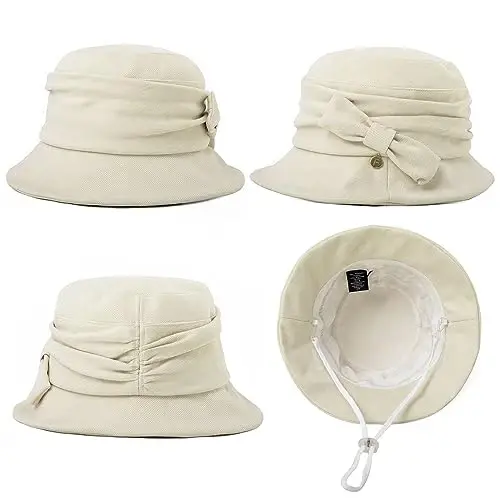 1920S Vintage Cloche Bucket Hat Packable Ladies Church Derby Party Fashion Floopy Winter 55-64CM - COMHATS (1)