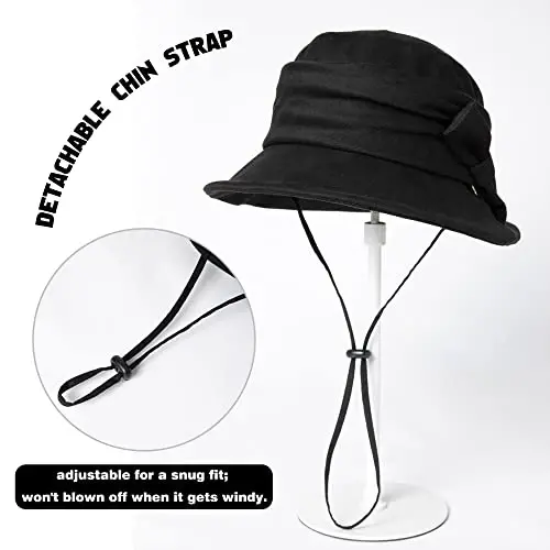 1920S Vintage Cloche Bucket Hat Packable Ladies Church Derby Party Fashion Floopy Winter 55-64CM - MODAZONE (1)