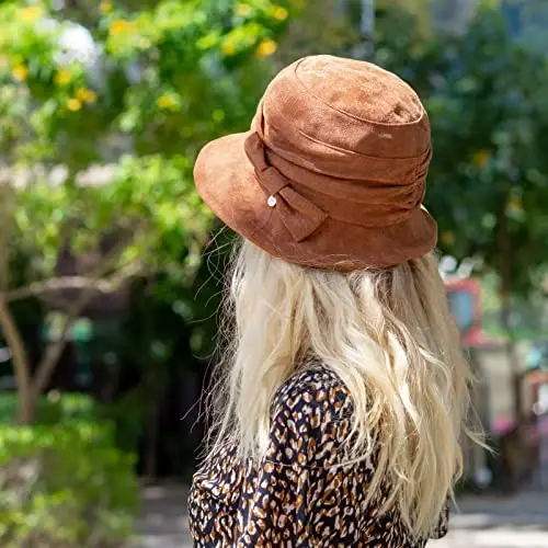 1920S Vintage Cloche Bucket Hat Packable Ladies Church Derby Party Fashion Floopy Winter 55-64CM - 5