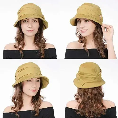1920S Vintage Cloche Bucket Hat Packable Ladies Church Derby Party Fashion Floopy Winter 55-64CM - COMHATS (1)