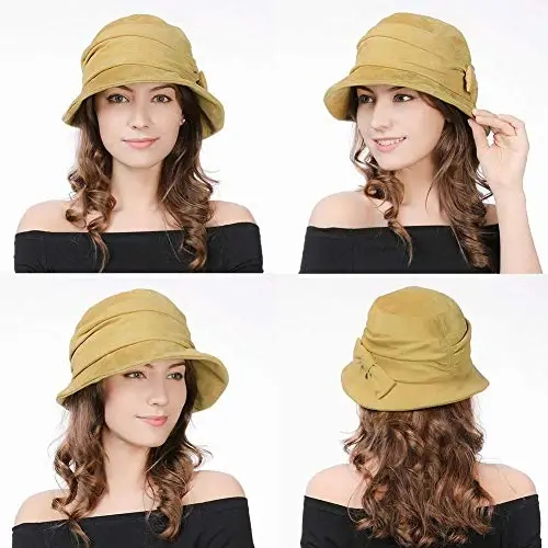 1920S Vintage Cloche Bucket Hat Packable Ladies Church Derby Party Fashion Floopy Winter 55-64CM - 2