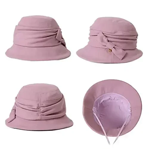 1920S Vintage Cloche Bucket Hat Packable Ladies Church Derby Party Fashion Floopy Winter 55-64CM - 4