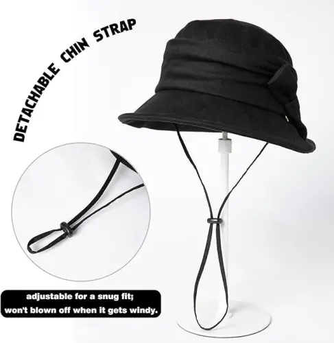 1920S Vintage Cloche Bucket Hat Packable Ladies Church Derby Party Fashion Floopy Winter 55-64CM - 5