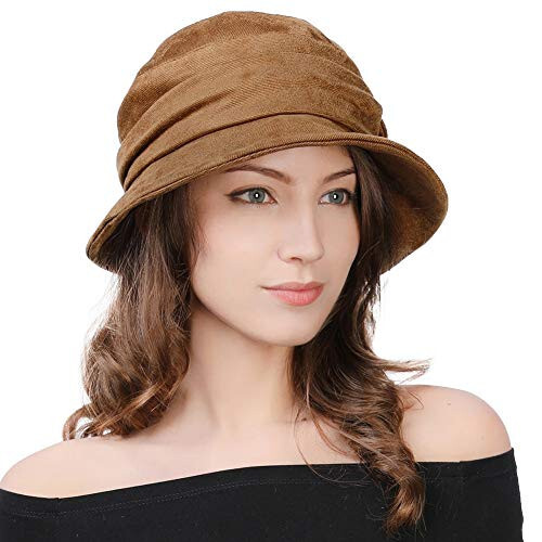 1920'lerden Vintage Cloche Şapka, Paketlenebilir Bayanlar Kilisesi Derby Partisi Modası 55-64 CM - 1