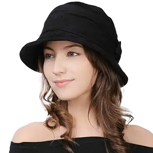 1920S Vintage Cloche Bucket Hat Packable Ladies Church Derby Party Fashion Floopy Winter 55-64CM - COMHATS