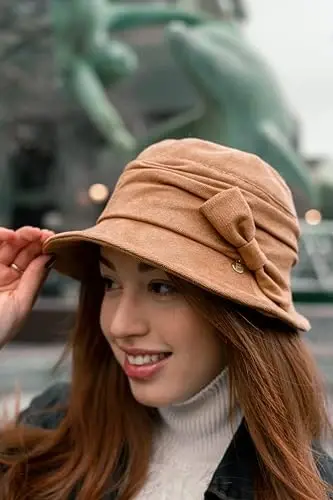 1920S Vintage Cloche Chelak Yig'ma Ayollar Cherkovi Derbi Partiyasi Moda Floopy Qish 55-64CM - 6