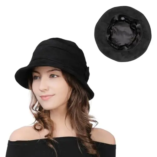 1920S Vintage Cloche Chelak Yig'ma Ayollar Cherkovi Derbi Partiyasi Moda Floopy Qish 55-64SM 