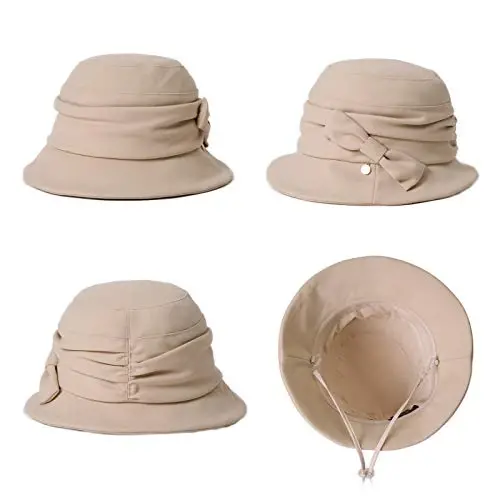 1920S Vintage Cloche Paqir Qalpog'i Yig'iladigan Ayollar Cherkov Derbi Party Fashion Floopy Qish 55-64CM - 3