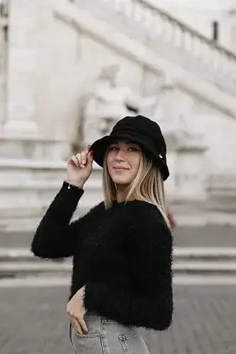 1920S Vintage Cloche Paqir Qalpog'i Yig'ma Ayollar Cherkovi Derbi Kechasi Moda Floppy Qish 55-64SM - 3