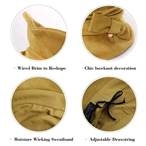 1920S Vintage Cloche Paqir Qalqonsimon Shlyapa Yig'iladigan Ayollar Cherkovi Derbi Party Moda Floopy Qish 55-64SM - 5