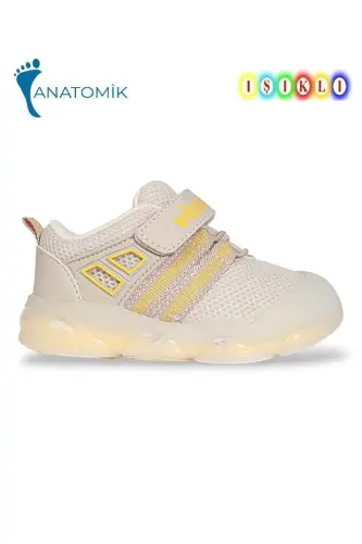 1936-Orante Işıklı İlkadım Bebek Günlük Spor Ayakkabı-BEJ - VICCO (1)