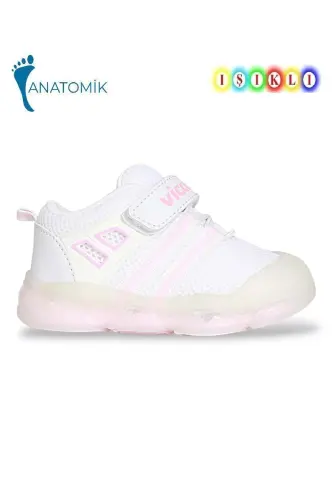 1936-Orante Işıklı İlkadım Bebek Günlük Spor Ayakkabı-BEYAZ - VICCO (1)