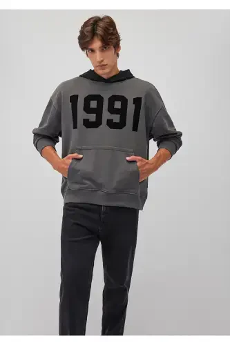 1991 Printed Gray Sweatshirt - 1