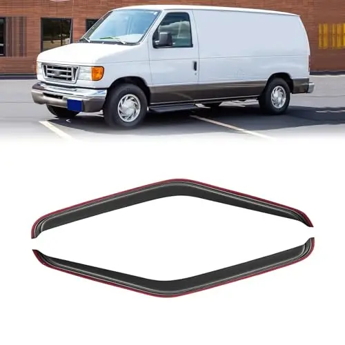 1992-2006 Ford E-150 E-250 E-350 E-450 E-550/ E150 E250 E350 E450 E550 uchun oyna ichidagi deraza viziri, 92-96 Ford Econoline Van uchun yomg'irdan himoya qiluvchi qalqonlar ventilyatsiya deflektori soya shamoli quyuq tutun, 2 dona 