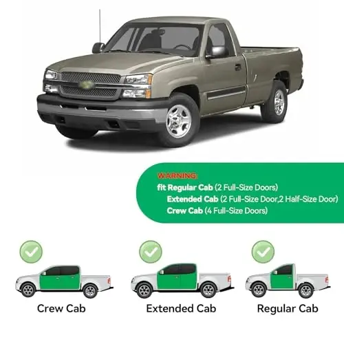 1999-2007 Chevy Silverado va GMC Sierra 1500 Standard Cab uchun ichki kanal yomg‘ir himoyalari, 99-06 Silverado/Sierra 2500, 01-07 Silverado/Sierra 3500 Classic uchun deraza vizorlari, ventilyatsiya deflektori, shamoldan himoya. - CMVT AUTO (1)