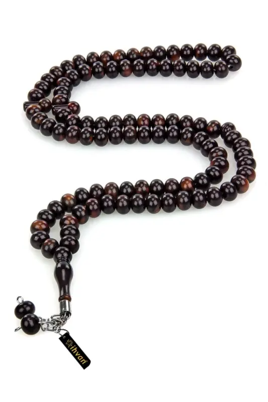 1st Quality 10mm 99 Beads Prayer Beads for Hajj Umrah Gift (10 Pieces)-Brown - 1