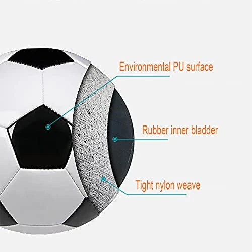 Soccer Ball Size 2,3,4,5 with Pump Needle Classic White Black Thicker PU Tight Weaved Suitable for Youth Boy League Game Trainning Practice or Gift - MODAZONE (1)