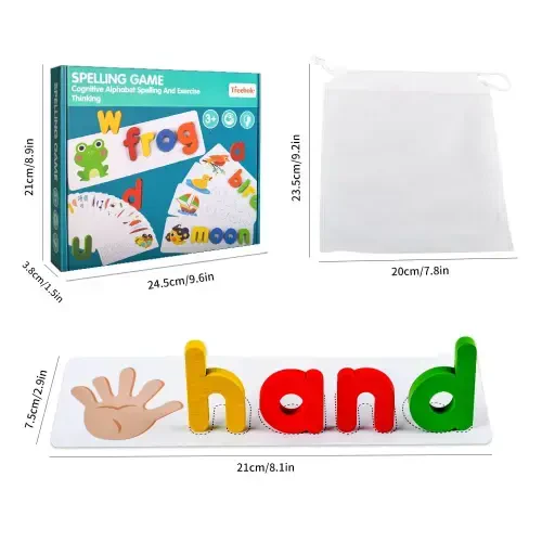 Dream Fun Toddlers Preschool Learning Toys for Girls Boys Age 2 3 4, Kid Alphabet Spell Educational Game Toy for 1-4 Year Old Girl Boy Baby Birthday Gift Kindergarten Sight Word Letter Puzzle Toys - DREAM FUN (1)