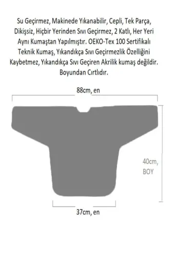 2-4 yaş, Zoo, Sıvı Geçirmez, Makinede Yıkanabilir, Cepli, Oeko-tex 100, Uzun Kollu Bebek Mama Önlüğü - 4