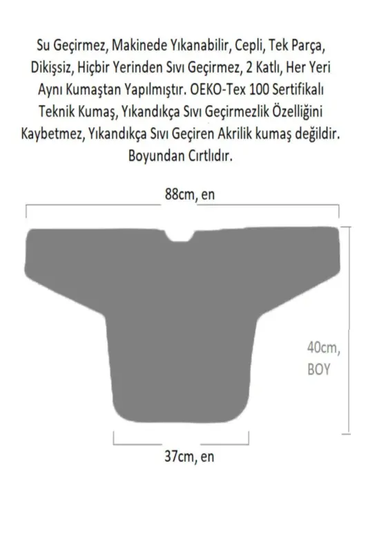 2-4 yaş, Zoo, Sıvı Geçirmez, Makinede Yıkanabilir, Cepli, Oeko-tex 100, Uzun Kollu Bebek Mama Önlüğü - 4