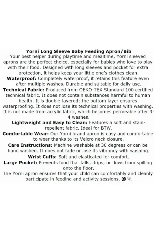 2-4 years, Zoo, Liquid-proof, Machine Washable, Pocket, Oeko-tex 100, Long Sleeve Baby Bib - 7