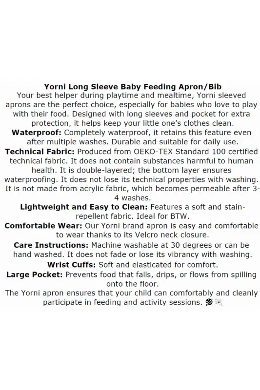 2-4 years, Zoo, Liquid-proof, Machine Washable, Pocket, Oeko-tex 100, Long Sleeve Baby Bib - 5