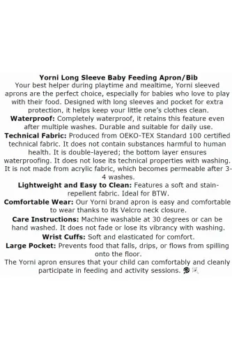 2-4 years, Zoo, Liquid-proof, Machine Washable, Pocket, Oeko-tex 100, Long Sleeve Baby Bib - 6