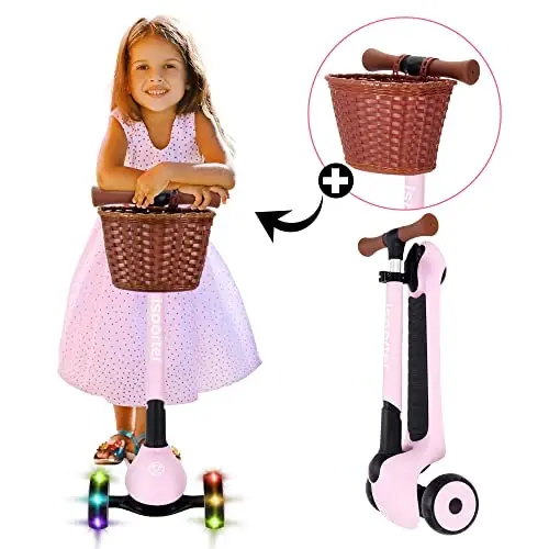 iSporter Luggage Scooter for Kids Ages 2-5 | Ride-On Suitcase Scooters for Boys Girls | Foldable & Height Adjustable, 110lbs Max 