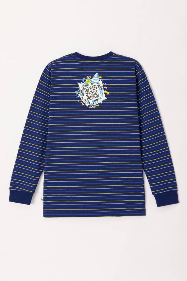 2-8 Years Old Boy Pajama-Plc - 971-Dinosaur Themed Striped Blue - 15