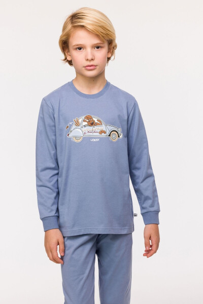 2-8 Years Old Boys Pajama-Plc - 813-Blue - 3