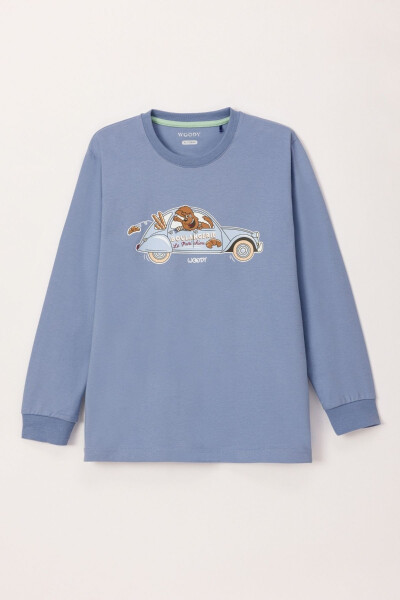 2-8 Years Old Boys Pajama-Plc - 813-Blue - 6