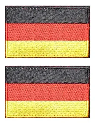 2 PCS AliPlus Germany Flag Patches Embroidered Tactical Military Morale Patch Applique Fastener Hook and Loop 