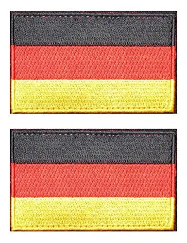 2 PCS AliPlus Germany Flag Patches Embroidered Tactical Military Morale Patch Applique Fastener Hook and Loop 