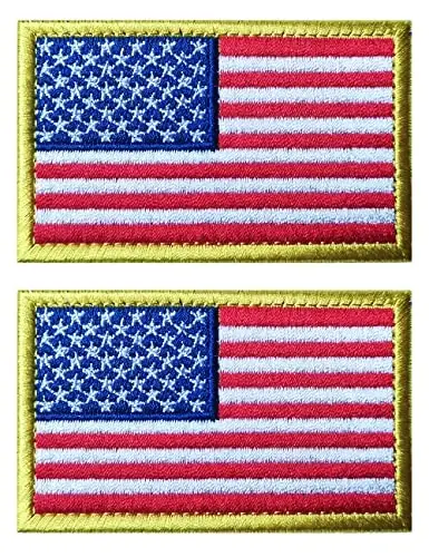 2 PCS AliPlus America US Flag Patches Embroidered Tactical Military Morale Patch Applique Fastener Hook and Loop 