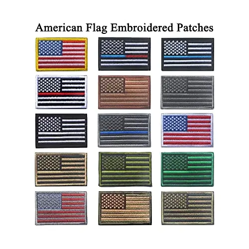 2 PCS AliPlus America US Flag Patches Embroidered Tactical Military Morale Patch Applique Fastener Hook and Loop - 5