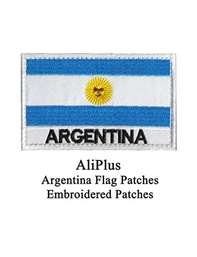 2 PCS AliPlus Argentina Flag Patches Embroidered Tactical Military Morale Patch Applique Fastener Hook and Loop(Argentina) - 2