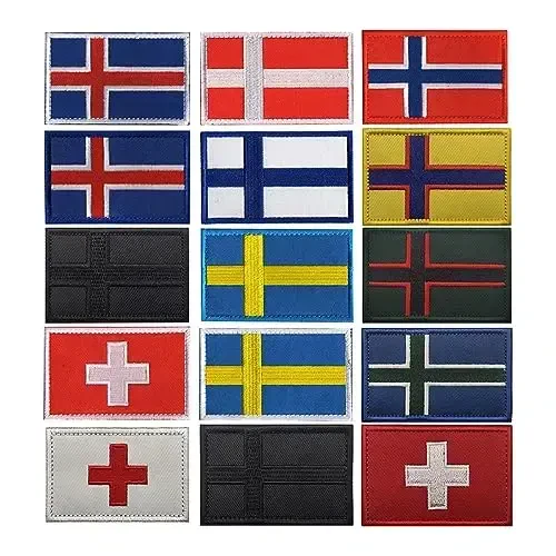 2 PCS AliPlus Barbados Flag Patches Embroidered Tactical Military Morale Patch Applique Fastener Hook and Loop - 7