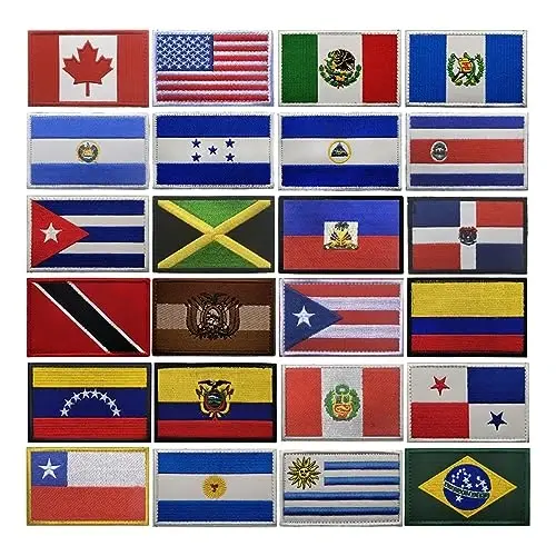 2 PCS AliPlus Barbados Flag Patches Embroidered Tactical Military Morale Patch Applique Fastener Hook and Loop - 4