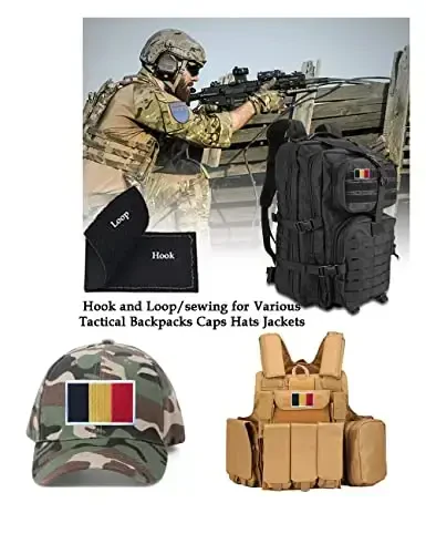 2 PCS AliPlus Belgium Flag Patches Embroidered Tactical Military Morale Patch Applique Fastener Hook and Loop - 4