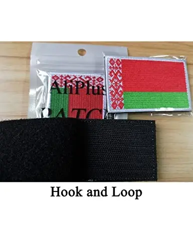 2 PCS AliPlus Belarus Flag Patches Embroidered Tactical Military Patch Morale Patch Applique Fastener Hook and Loop - 5