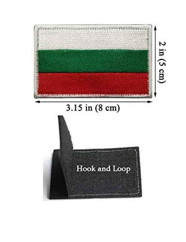 2 PCS AliPlus Bulgaria Flag Patches Embroidered Tactical Military Morale Patch Applique Fastener Hook and Loop - 2
