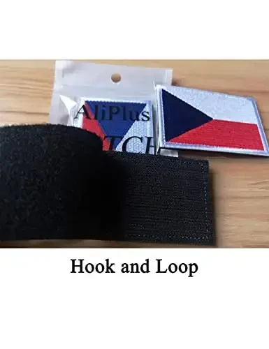 2 PCS AliPlus Czech Flag Patches Embroidered Tactical Military Morale Patch Applique Fastener Hook and Loop - 5